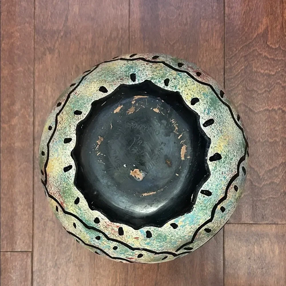 Vintage Santodio Paz Bird Vase, Made in Chulucanas Peru, Boho Rustic Naturalist